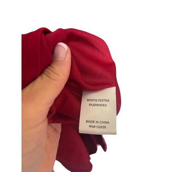 More to Come Abigail Satin Red Square Neck Mini Dress Date Night Cocktail Size S - Picture 5 of 6